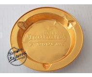 1970s NATHAN’S FAMOUS RESTAURANT 2 ASHTRAYS Foil Gold tone Round, Unused, very good Vintage