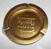 BURGER KING CORP ASHTRAY Metal Gold tone Shiny Textured Round, Unused, Mint Vintage