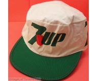 1980s VINTAGE 7UP HAT ADVERTISING HAT CAP WHITE with 7UP LOGO