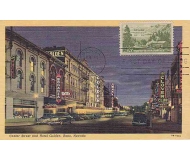 NEVADA 1951 STAMP COMMEMORATIVE First (1st ) Day Issue 3 Cent FIRST SETTLEMENT CENTENNIAL on Postcard of CENTER STREET RENO HOTEL GOLDEN