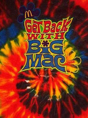 T-Shirt MCDONALD’S & COCA-COLA Tie-Dyed “GET BACK WITH BIG MAC” Vintage Unused Cotton Extra Large