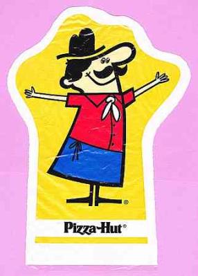 VINTAGE PIZZA HUT “PETE” PLASTIC HAND PUPPETS LOT OF FOUR (4)