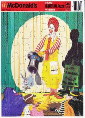 Ronald McDonald 1984 Magician Jigsaw Puzzle Frame Tray