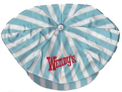 WENDY’S Hat Blue Striped Crew Vintage Uniform