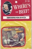 Wendy’s 1984 Patch “Where’s the Beef?” Embroidered Iron-on Near Mint in Package