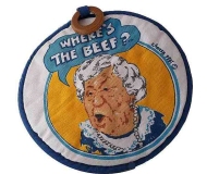 WENDY’S HAMBURGER RESTAURANT 1984 “WHERE’S THE BEEF” OVEN MITT POTHOLDER VINTAGE