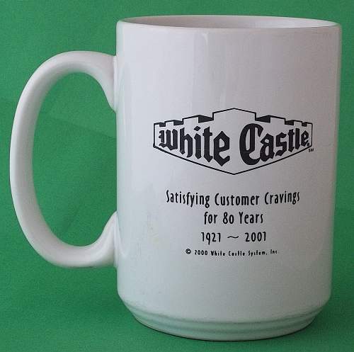 NOS White Castle Coffee Mug NEW  WHITE & BLUE